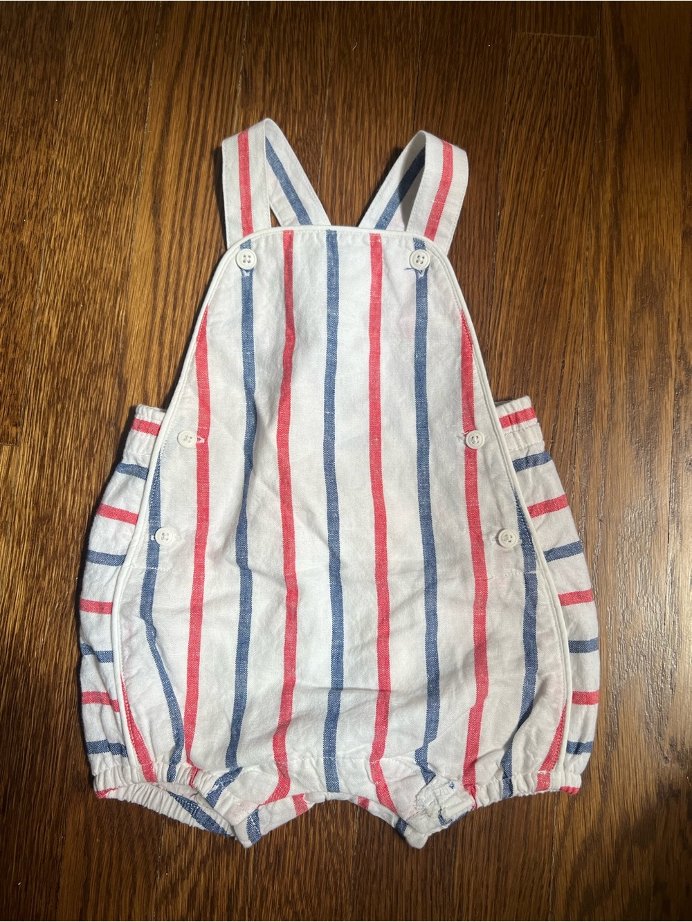 NWT Janie and Jack Red, Blue & White Striped Baby Romper